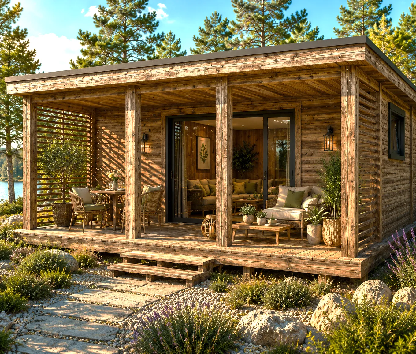 Forest Horizon Thermowood prémium fa kerti ház garden office és vendégház funkcióval